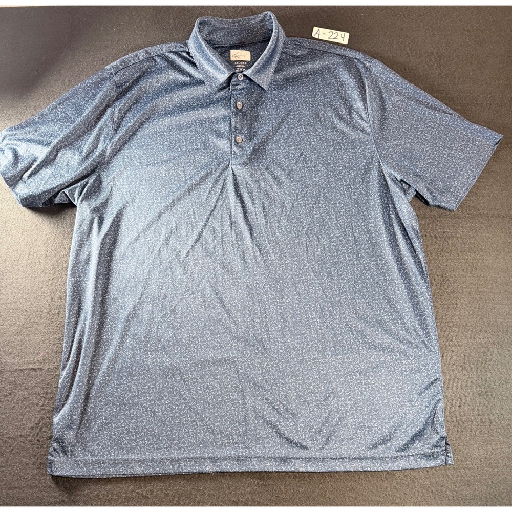 Greg Norman ML75 Play Dry Golf Polo Shirt Mens XXL Blue Abstract Swirl Print